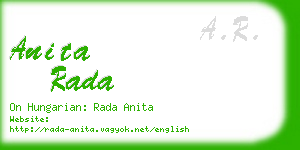 anita rada business card